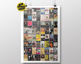 1970s Music Print: Vintage Cassette Album Covers Poster