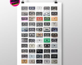Old Skool Hip Hop Cassette Print: Music Fan Art