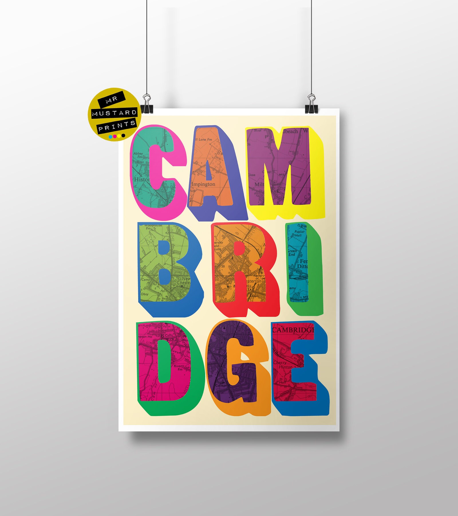 Cambridge Poster Cambridge Art Print Cambridge Map Etsy