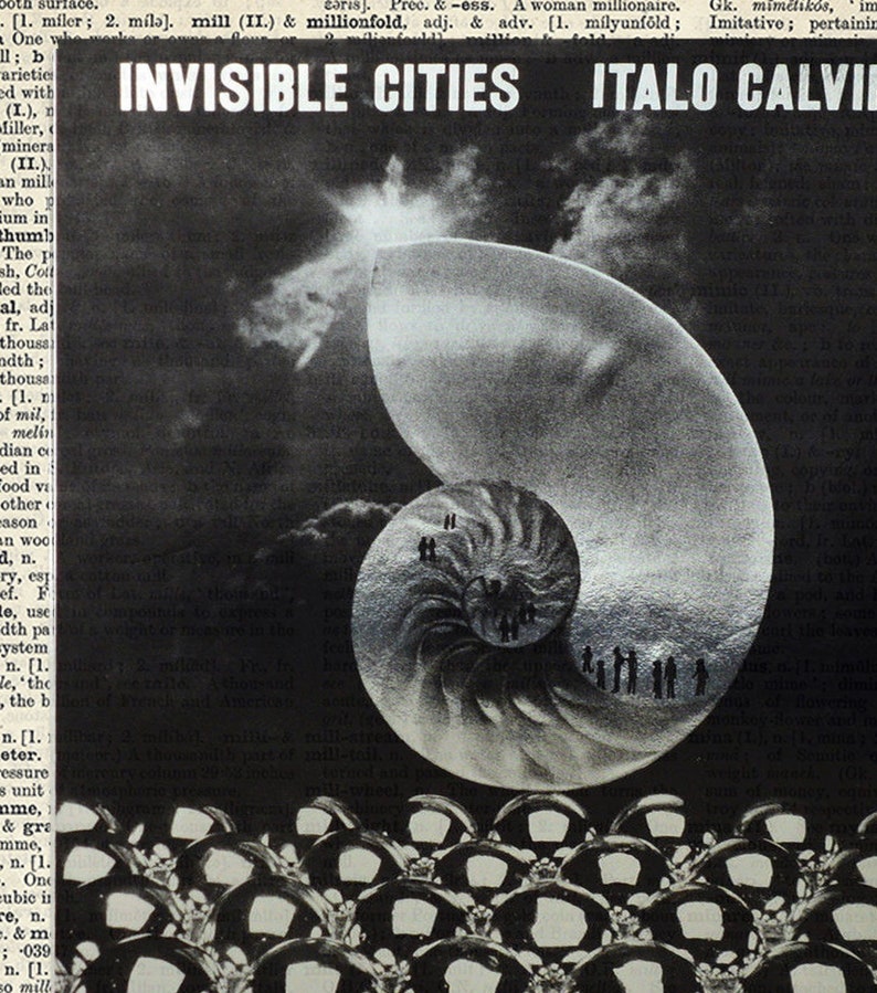 Invisible Cities by Italo Calvino, First Edition Cover, Dictionary Print, Le città invisibili image 4