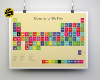 1980s Films Periodic Table - 80s Film Print - Film Fan - 80s Movies - 80s Nostalgia - 1980s - 80s Film Poster - 80s Party