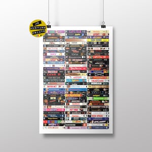 1990s Classic Film Poster, VHS Cassette Print, Art, Gift, Nostalgic, 90s Fan, 1990&#39;s, Classic 90s Films, Retro, 90&#39;s Party, 90&#39;s Themed