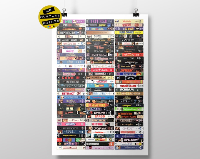 90s Classic Film VHS Cassette Poster: Nostalgic Art Print