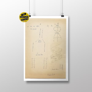 Watson & Crick Print, Poster, Art, Gift, Biology, DNA, Double Helix, Biologist, Francis Crick, James Watson, Great Scientist