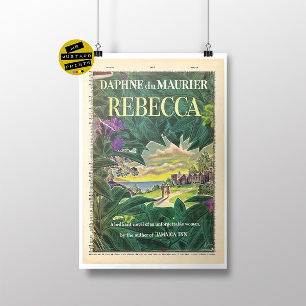 Rebecca by Daphne du Maurier, 1st Edition Cover (1938) Dictionary Print: Rebecca Novel, Fan , Poster, Art, Gift; Literary Gift