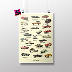 Cars from TV & Film, Iconic Cars Print, Car Lover, Car Collector, Classic Cars, Petrol Head Gift, Car Art