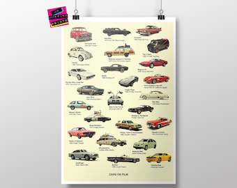 Iconic TV & Film Cars Print: Collector's Car Art - Etsy