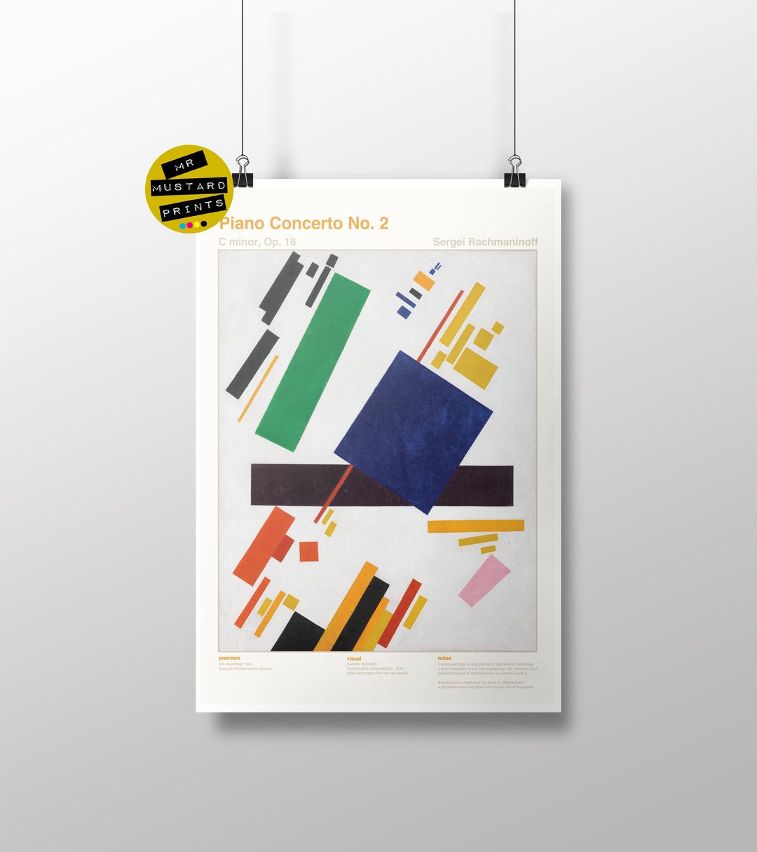 Rachmaninov - Piano Concerto No. 2 - Graphic Print, Poster, Art