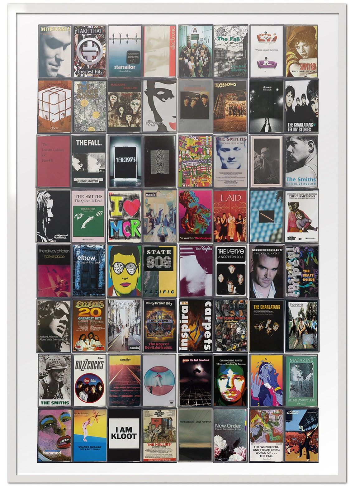 Manchester Music Cassette Print Manchester Albums Poster Etsy