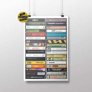 90s Britpop Cassette Print: UK Music Fan Gift