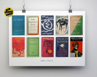 Banned Books Print: 20th Century First Edition Book Cover Art