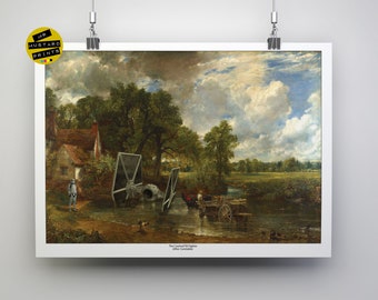 Sci-Fi Art Print: Constable's Hay Wain with Crashed TIE Fighter