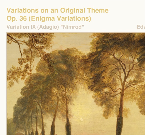 Elgar - Enigma Variations, Nimrod - Graphic Print, Poster, Art