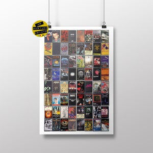 Heavy Metal Poster - Heavy Metal Fan Gift - Metal Albums Print - Nu Metal - Thrash Metal - Death Metal - Original Cassettes