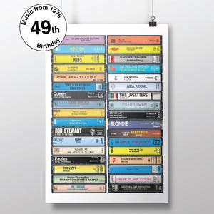 49th Birthday - 1976 Music - Born in 1976 - 49th Gift Idea - 70&#39;s Music - Customizable Print