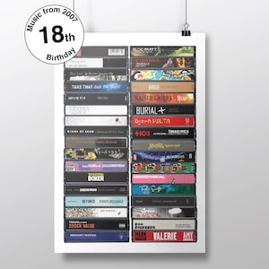 18.º cumpleaños - Música de 2007 - Nacido en 2007 - Tarjeta de 18.º cumpleaños - Año en el que nació - Personalizable - Regalo retro personalizado