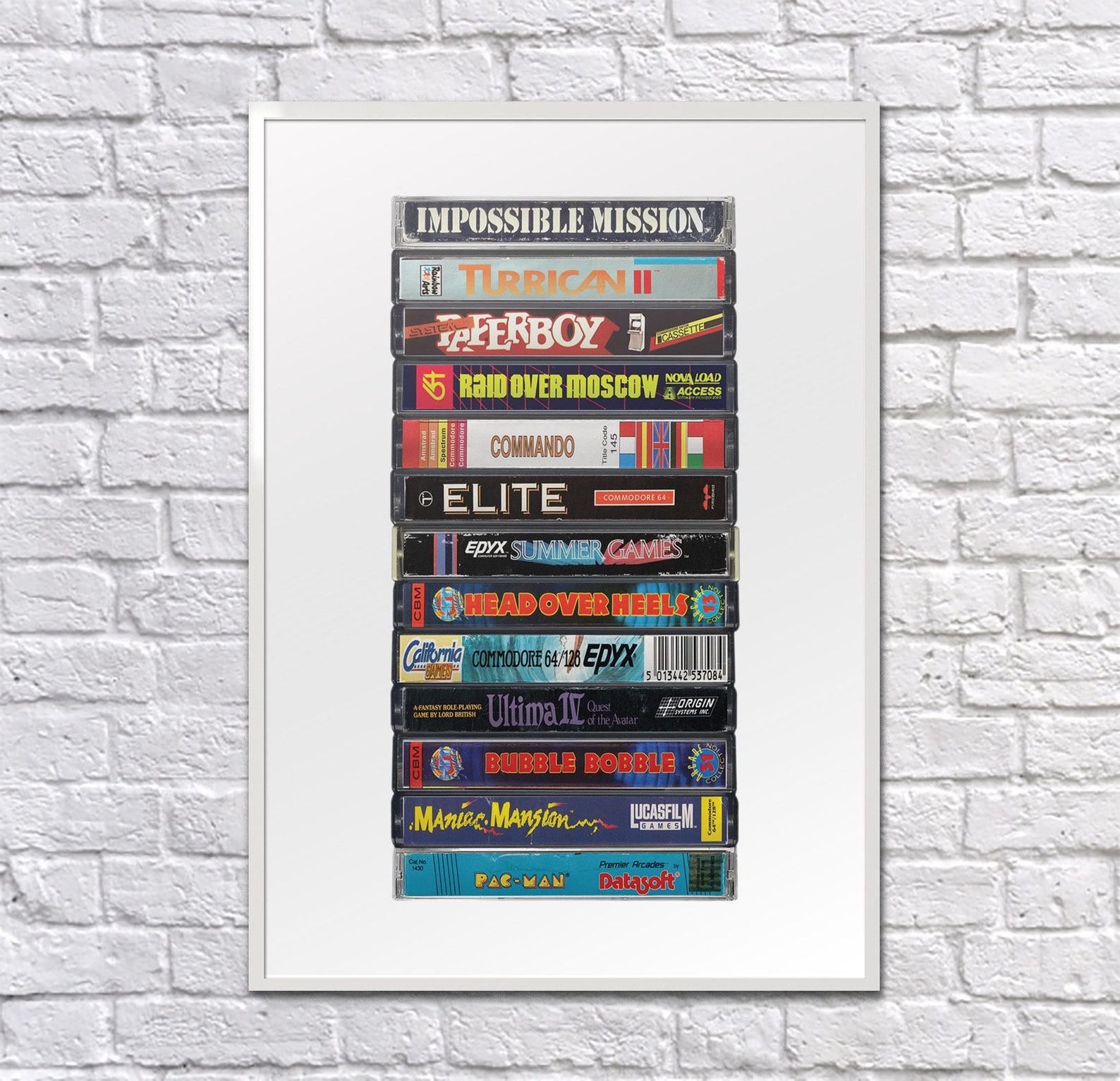 Commodore 64 Original Games Fine Art Print Poster Retro Etsy UK
