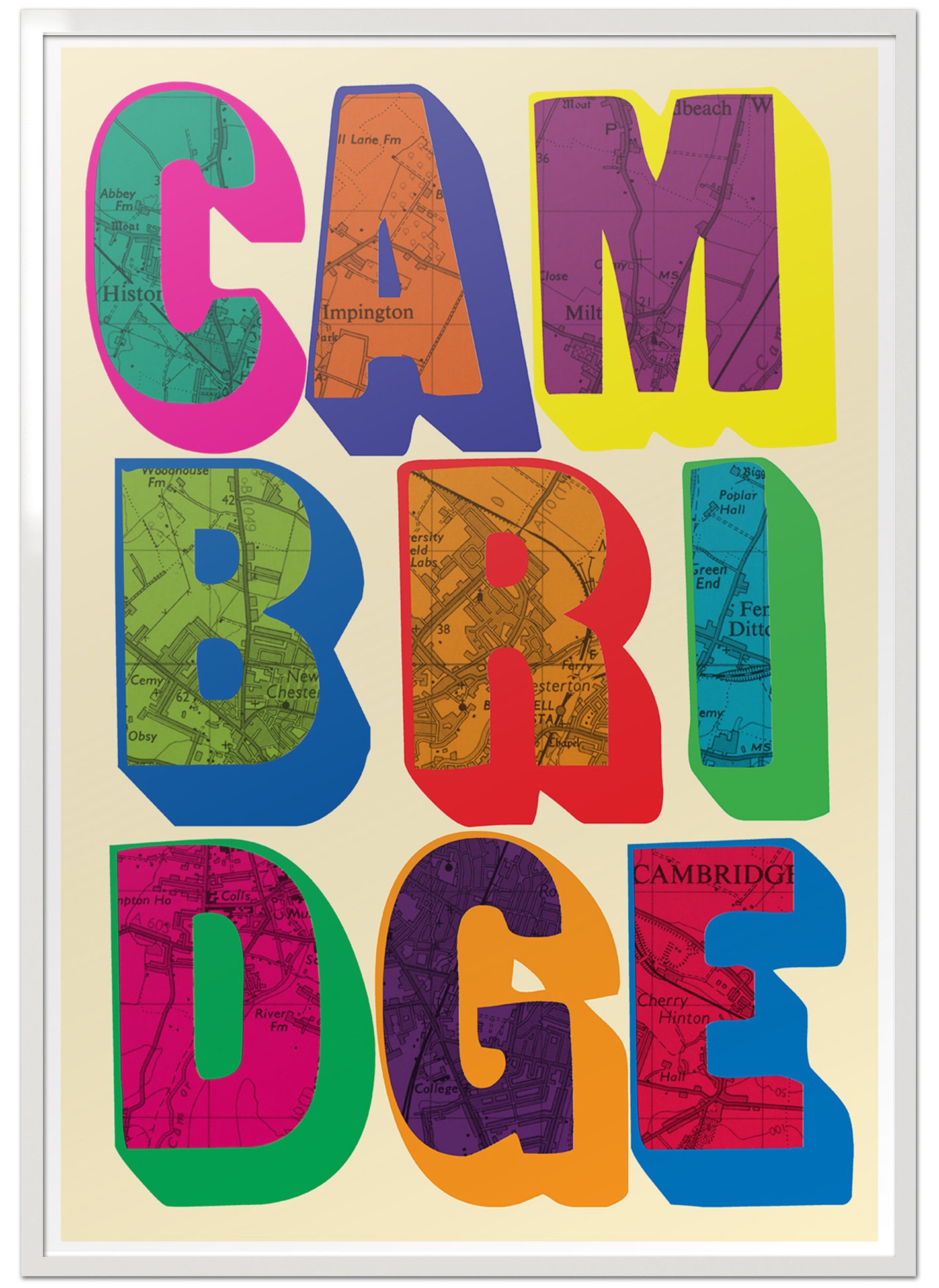 Cambridge Poster Cambridge Art Print Cambridge Map Etsy