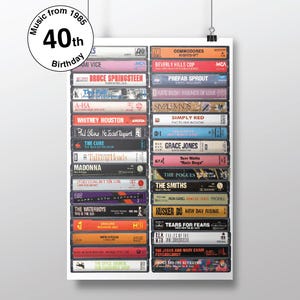 40º aniversário - 1985 Música - Nascido em 1985 - 40º Ideia de presente personalizada - Cartão de aniversário de 40 anos