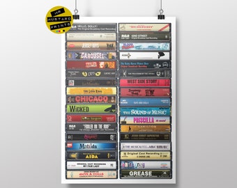 Musicals Cassette Print: Broadway & West End Theatre Fan Gift