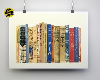 Children's Book Spine Art Print: Classic Literary Gift