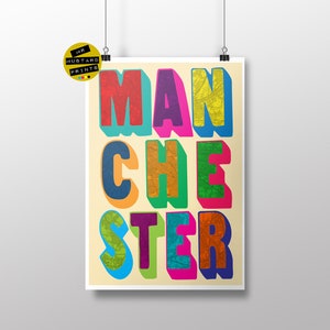 Manchester Poster, Manchester Art Print, Manchester Map, Manchester Gift, Manchester University, Souvenir, Memento, City Break