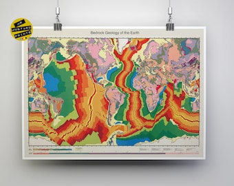 Bedrock Geology Print, Geologist Gift, Poster, Art Print, Layers of the Earth, Rock Strata