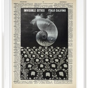 Invisible Cities by Italo Calvino, First Edition Cover, Dictionary Print, Le città invisibili image 3