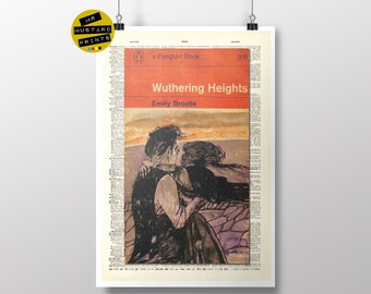 Wuthering Heights by Emily Brontë, Vintage Edition Cover, Dictionary Print: Classic Novel, Fan, Poster, Art, Gift, Bronte Fan, Ellis Bell