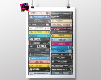 57th Birthday: 1969 Music Cassette Print - Personalised Gift