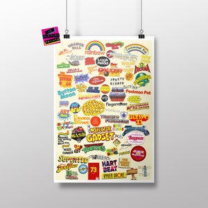 1980's Kids TV Print, 80s Nostalgia, 80s Party, 80s Fan, 80s Party, 80s Gift, 80s Cartoons