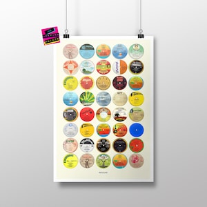 Reggae Vinyl Print - Customized Option - Vinyl Art - Reggae Fan - Reggae Gift - Dub - Roots - Greatest Reggae Albums