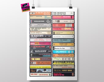 62nd Birthday Gift: Music from 1964- Cassette Print