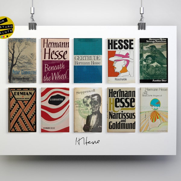 Herman Hesse, Collected Novels: Print, Poster, Art, Gift, Demian, Steppenwolf, Siddhartha, Gertrude, Glass Bead Game