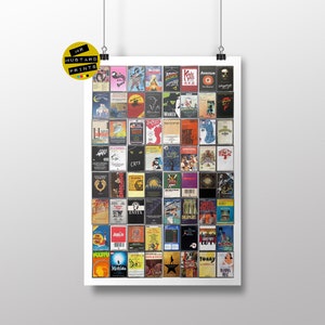 Musicals Cassette Print, Greatest Theatre Shows, Poster, Art, Favourite Broadway Musicals, West End, Musical Theater
