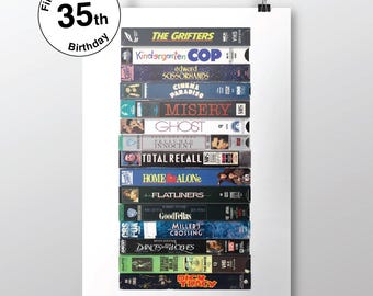 1990 Movies: 36th Customized Birthday Gift - VHS Tape Art Print
