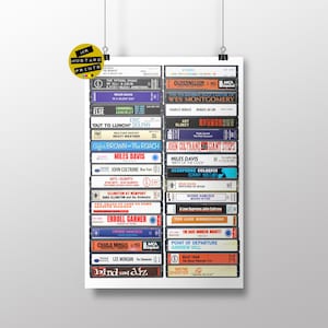 Jazz Music Poster -  Jazz Original Cassettes - Jazz Art Print - Classic JAzz Albums
