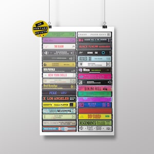 Punk Music Poster, Art, Gift, Punk Fan, Original Cassettes, Essential Punk Rock Albums