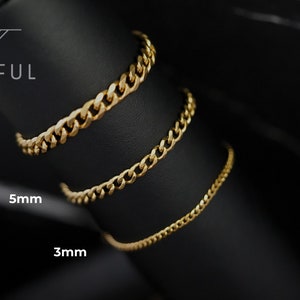 Gold Cuban Chain Bracelet | 18K Gold Bracelet | Mens Gold Bracelet | Minimalist Bracelet | Cuban Link Bracelet | Gift for Him
