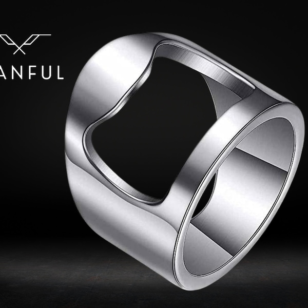 Bague ouvre-bouteille | Bague de fête pour hommes et femmes | Bague en argent | Festivals d'été | Cadeau pour lui | Cadeau pour elle