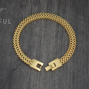 Gold Foxtail Bracelet | Mens Gold Bracelet | Minimalist Gold Bracelet | 6.5mm Bracelet | Gold Chain Bracelet | 18K Gold Plated Bracelet