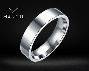 Simple Silver Ring | Men's Silver Ring | 6mm Ring | Stainless Steel Ring | Personalised Ring | Gift for Him