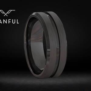 Black Onyx Band | Black Ring | Personalised Ring | Minimalist Ring | Simple Mens Ring | Stainless Steel Ring | Gift for Him, Boyfriend, Dad