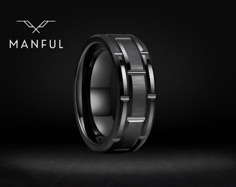 Banda Cubana / Anillo Negro para Hombres / Anillo Negro Simple / Anillo Negro Minimalista / Banda Negra para Hombres / Regalo para Él