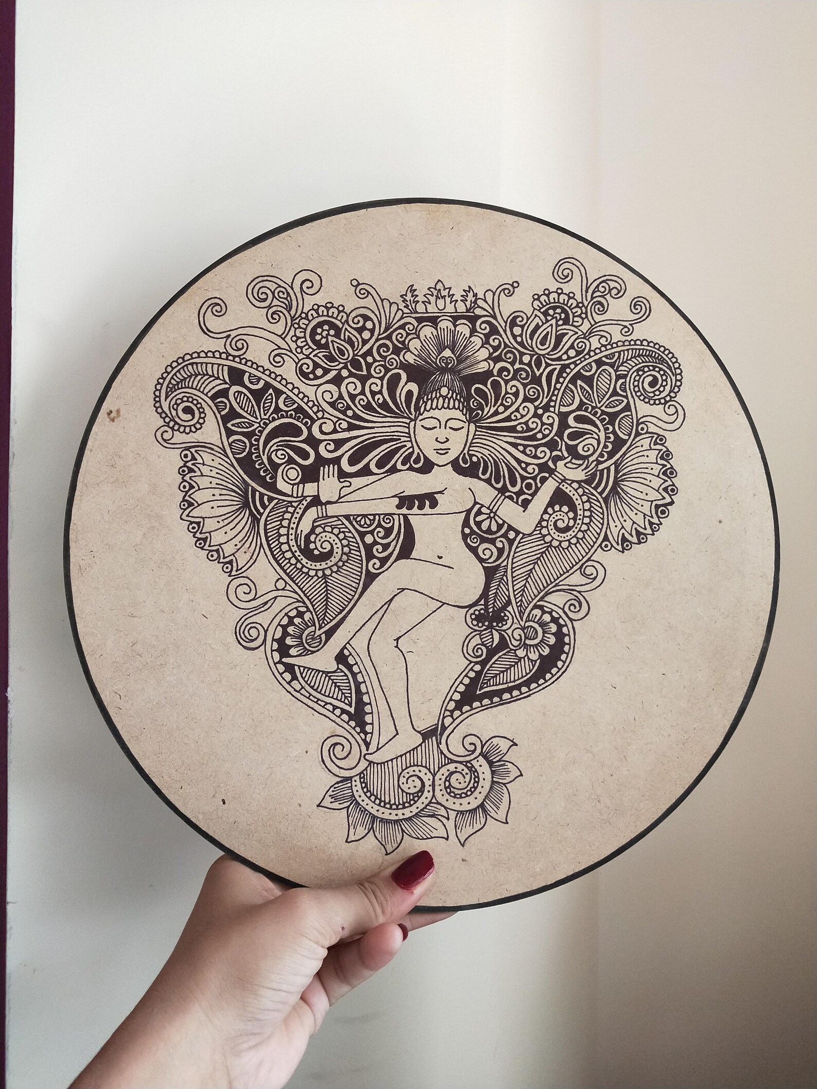 Handpainted Nataraj zentangle Wall Hanging Handmade Wall Etsy