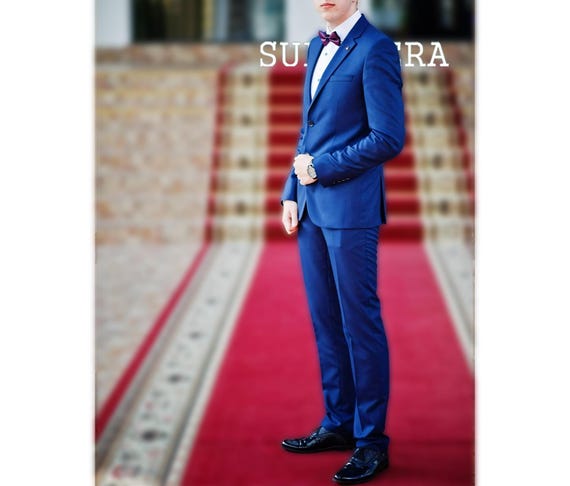 black tux with royal blue dress Men's Slim Fit Vested Paisley Wedding Tuxedo in Royal Blue –  SignatureMenswear