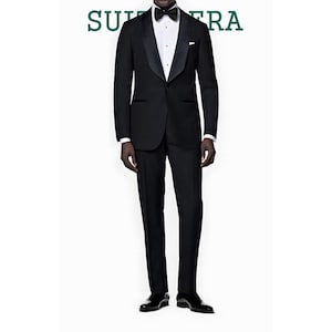 Men&#39; s Classic Black Tuxedo 2 Piece Suit Satin Lapel Formal Wear for Weddings Proms & Black Tie Events.