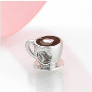 Wow Schmuck Charms Anhänger 925 Sterling Silber Charm Kaffee Tasse Charms Geschenkidee für Freundin Frauen. Bild 5