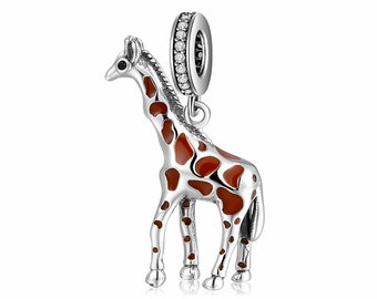 Wow Schmuck  | Charms Anhänger kompatibel Pandora 925 Sterling Silber | Charms Armband Giraffe Tiere Geschenkidee für Freundin Top Qualität.