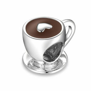 Wow Schmuck Charms Anhänger 925 Sterling Silber Charm Kaffee Tasse Charms Geschenkidee für Freundin Frauen. Kaffee Tasse